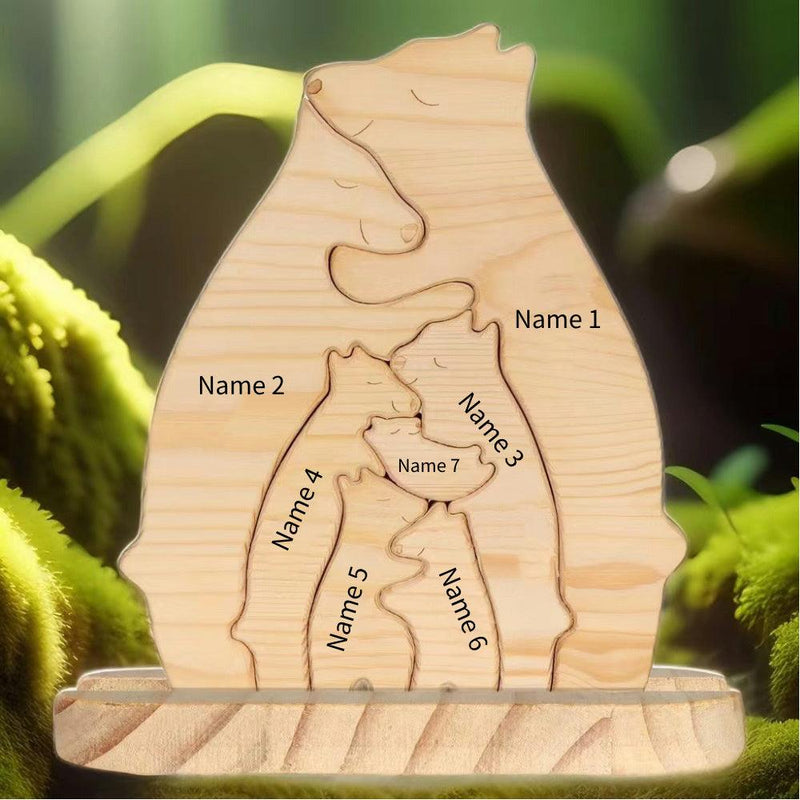 Quebra Cabeça Puzzle Madeira - Decoração Família Urso