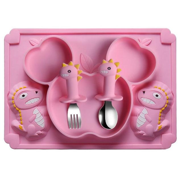 kit Prato Infantil de Silicone - introdução Alimentar 3 Peças